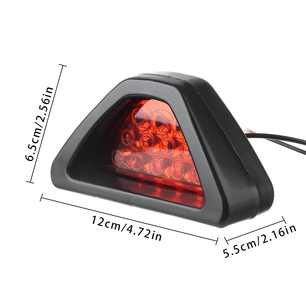 Universal Triangle Brake Signal Lamp F1 Style 12LED Third Brake Lamp Stop Light Rear Fog Light Sporty Tail Decor Car Accessories