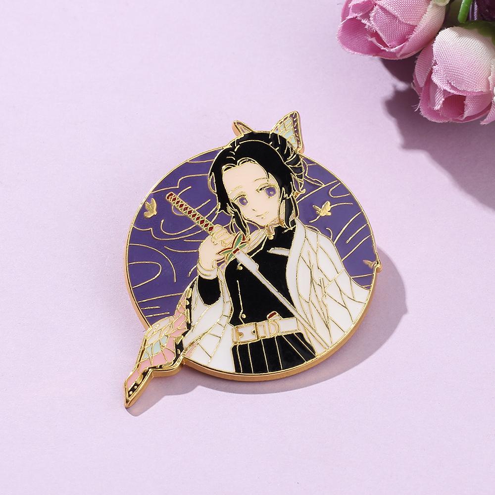 Anime Demon Slayer Brooch Unisex Fashion Lapel Pin Backpack Badge Cosplay Fan Gift Costume Backpack Decorative Accessory