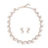 2026 Pearl Necklace Earrings Two-piece Set Women's Light Luxury Niche Versatile Sweater Chain Clavicle Chain Alloy