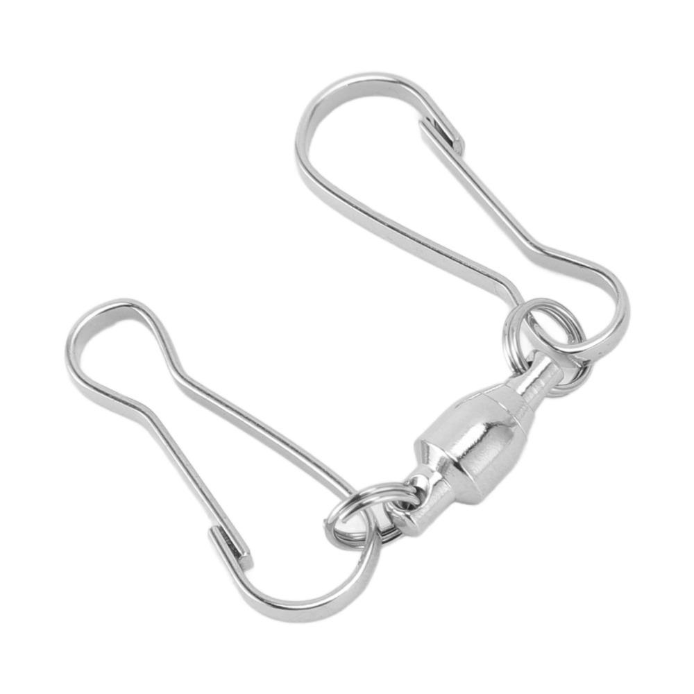 20Pcs Silver/Black Windsock Clips 360 Degree Rotation 70mm Length Stainless Steel Wind Chime Hooks Smooth Spinning