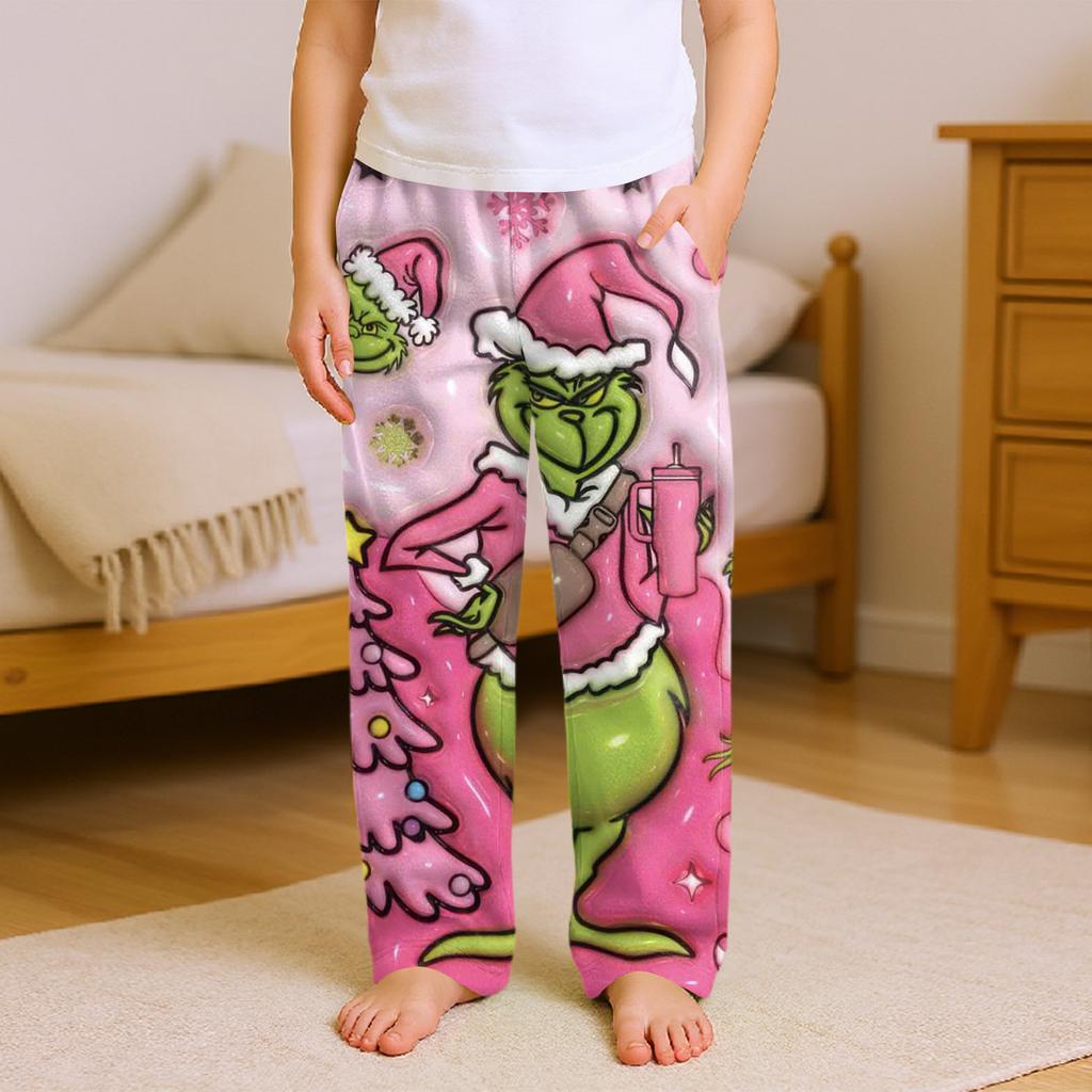 Fashionable Children's Versatile Print Pocket Casual Pants