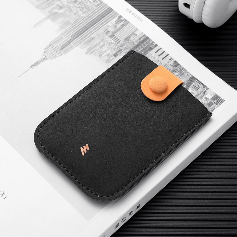

Тонкий кожаный кошелек-картхолдер – Компактный, Высококачественный, Вместительный для мужчин и женщин чёрный/оранжевый