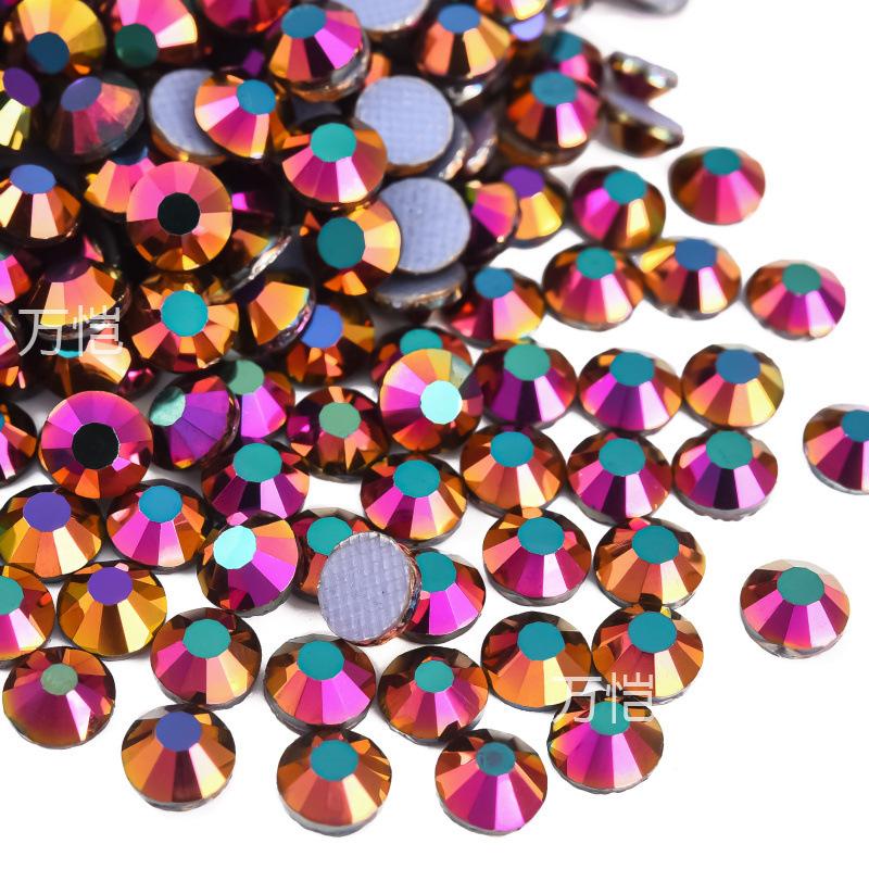 Imitation Austrian Diamond, Even Surface Hot Melt Adhesive Hot Diamond Ab Color Crystal Glass Diy Clothing Rhinestone Decoration