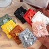 Women Bowknot Mid Waist Satin Panties Solid Color Spaghetti Strap Lace Briefs Hollow Out Seamless