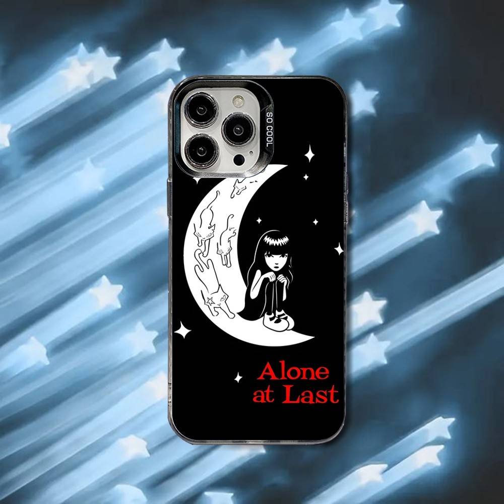 E-Emily The Strange Phone Case For iPhone 16,15,14,13,12,11,8,7,Pro,Max,Plus,Mini,XS,SE Black Matte Hard