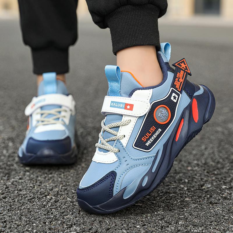 Kids Lightweight Leather Tennis Sports Sneakers Boys Girls Walking Running Casual Shoes for Spring Autumn Winter Child Students