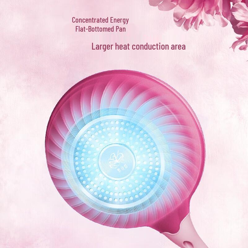 VELOSAN Peony Floral Titanium Alloy Wok, Prosperous Red, 26cm