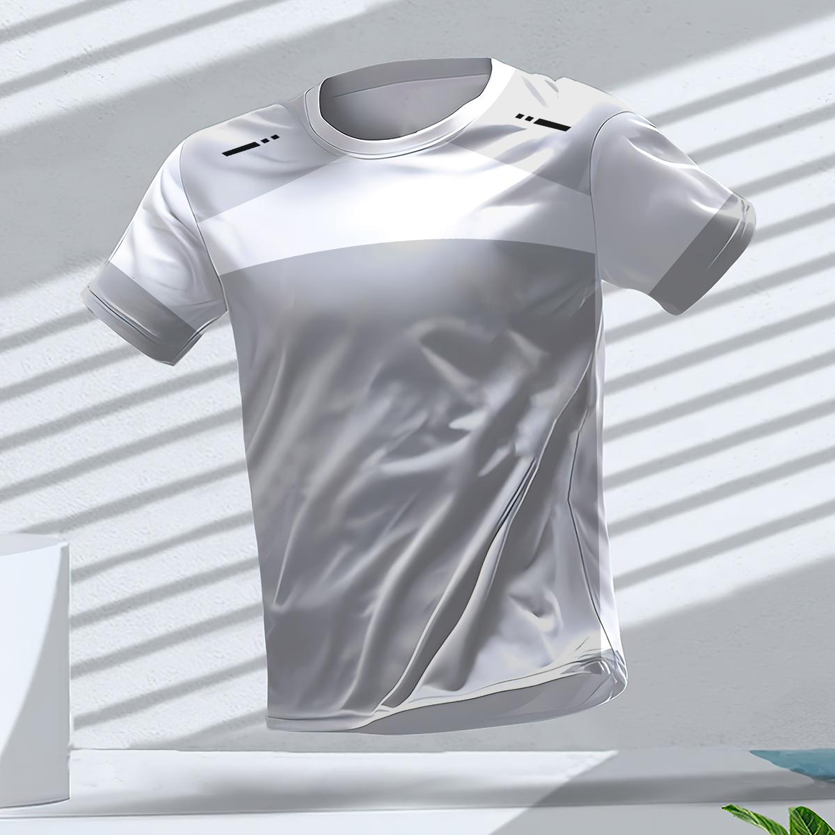 ETST0011 Zomer Quick Dry Ademend Heren T-shirt Buiten Hardlopen Fitness Sport Korte Mouw T-shirts Casual Ronde Hals Oversized T-shirt Dagelijkse Top L