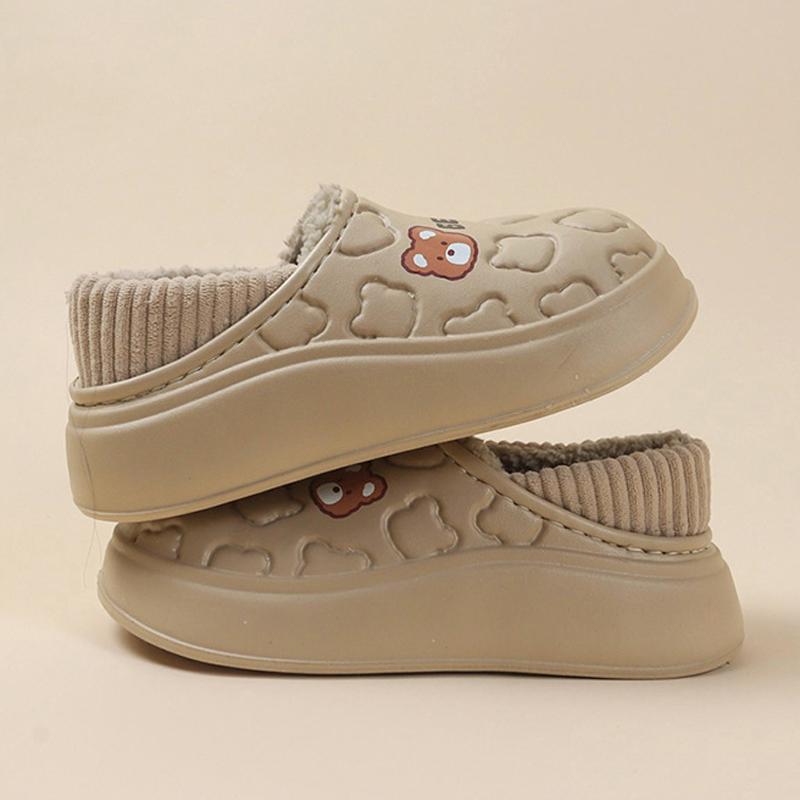 Módní Litfun Nadýchané Pantofle Pro Ženy Vodotěsné Bavlněné Nazouváky Měkká Podrážka Plyšová Podšívka Vnitřní Nazouváky Huňaté Teplé Útulné Dámské Pantofle