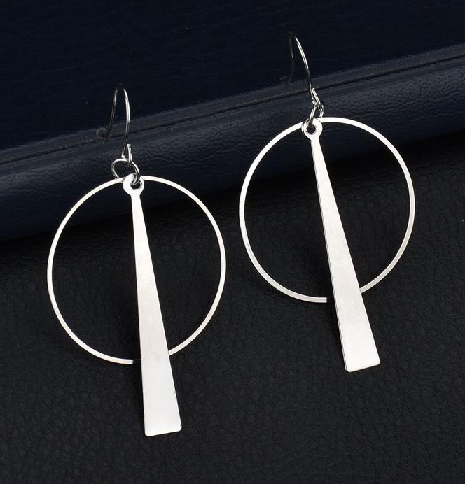 

2018 New Fashion Pendant Drop Earrings For Women Zircon Alloy Big Round Sequins Dangle Earrings Boucle D oreille Femme Pendante медный