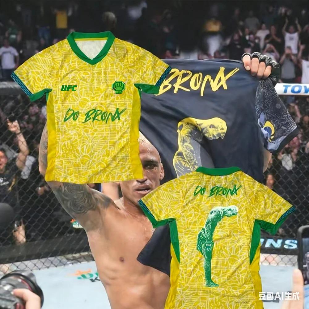 Baibao QIQI Zomer Nieuw UFC Charles Oliveira Speciale Editie MMA Voetbalshirt Heren Dames Oversized Ademend Sneldrogend Sport T-shirt S