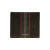 Short Stripe Three-In-One Double Fold Leather Wallet Men Wallet Black 6240266