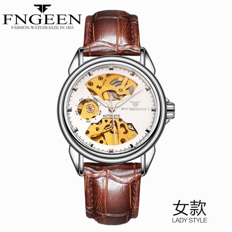 Couple Mechanical Watch Business Double-sided Hollow Men's Watch Waterproof Mechanical Gift Watch
