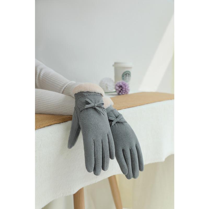 

Winter Warm Gloves Ladies Velvet Thick Outdoor Riding Cold Driving Antifreeze Touch Screen. one size fits all