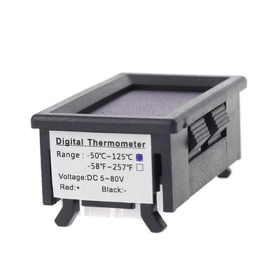 Termómetro de Doble Pantalla DC 5V-80V con 2 Sensores de Temperatura NTC Impermeables 12V 24V 72V Coche Motocicleta