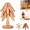 1Pc Wooden Trivets for Hot Dishes Insulated Coaster Dishes Trivet Stand Ornaments Insulation Mat Tree Coaster Dining Pot Mats