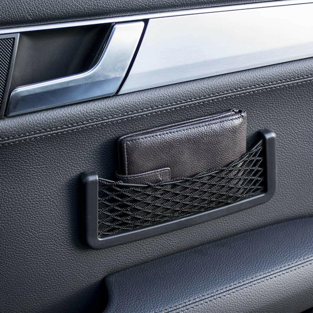 Autositz-Seiteninnenraum-Rückentasche für Kleinigkeiten, Netz-Aufbewahrungstasche, Telefonnetz-Taschenhalter, Auto-Aufbewahrungstasche, elastische, flexible Netze