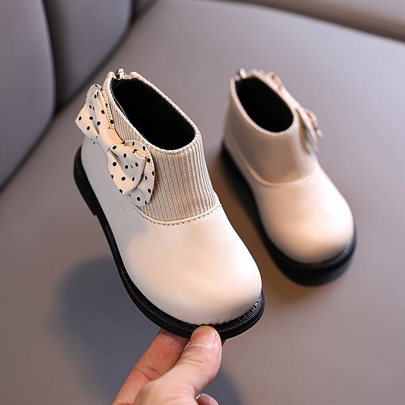 Chic Girls Ankle Boots With Bowknot Non Slip Comfortable Versatile For All Seasons