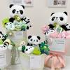 1 st Hand Hållande Blomma Högtidsgåva Plysch Kreativitet Docka Bukett Söt Panda Bukett Gradient Färg