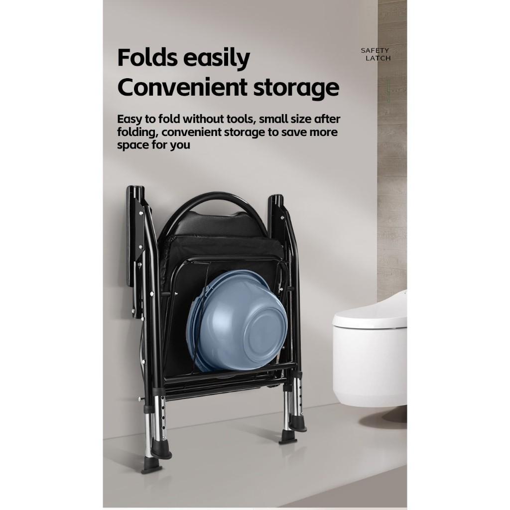 Height Adjustable Elderly Toilet Chair Foldable Elderly Disabled Patient Deodorant Toilet Stool Home Care Equipment