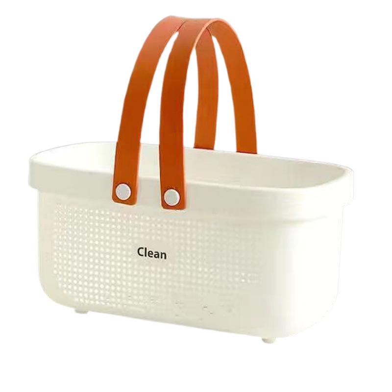Portable Shower Caddy for Dorms: Toiletries Storage Basket with Draining Design