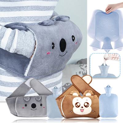 Hot Water Bottle With 2 Pack Cover, 1L Rubber Warm Water Bag, Hot Winter Water Pouch With Soft Plush Waist Belt For Hand Waist Warmer