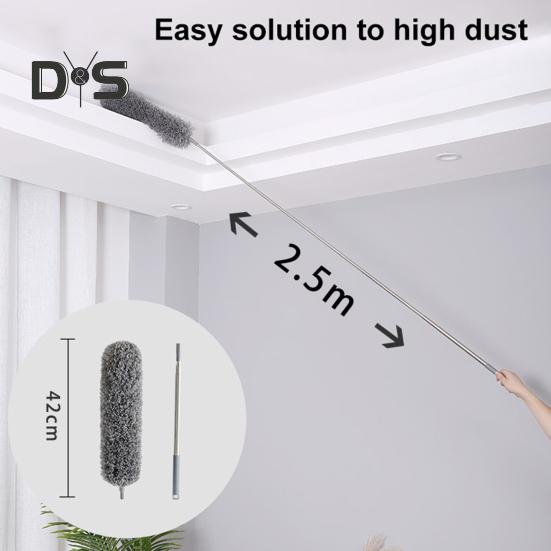 Teleskop-Staubwedel mit einziehbarem Griff, ausziehbarer Staubwedel, Staubentfernungsset mit Mehrkopf-Ersatz