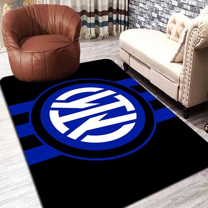 Inter Milan Pattern Rug Floor Mat for Living Room or Bedroom Soft and Comfortable Carpet a Gift for Birthday and Holiday.