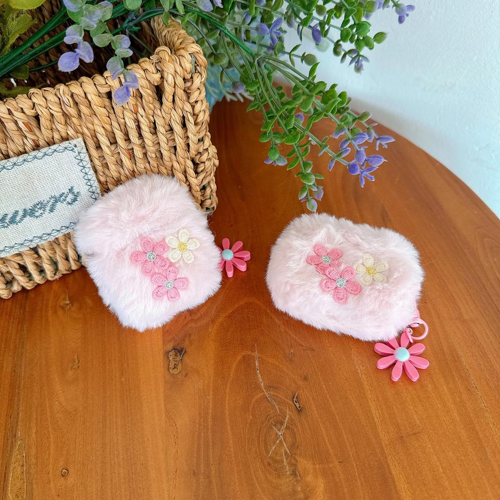 Cute Plush Flower for AirPodspro1 Apple Bluetooth Headset Case 1/1/1 Generation Protective Case Small and Fresh