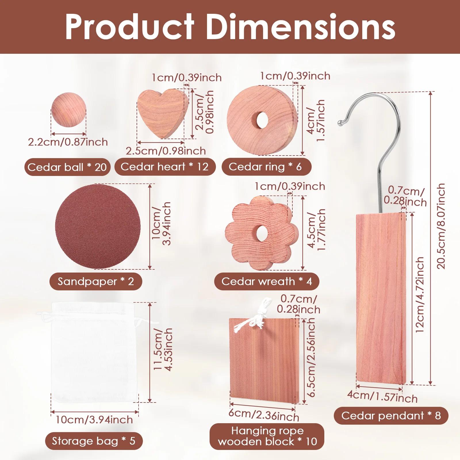 67Pcs Cedar Block Closet Aromatic Cedar Plank Assorted Style Fresh Odour Deterrent Insect Wardrobe Cedar Block Home Accessories