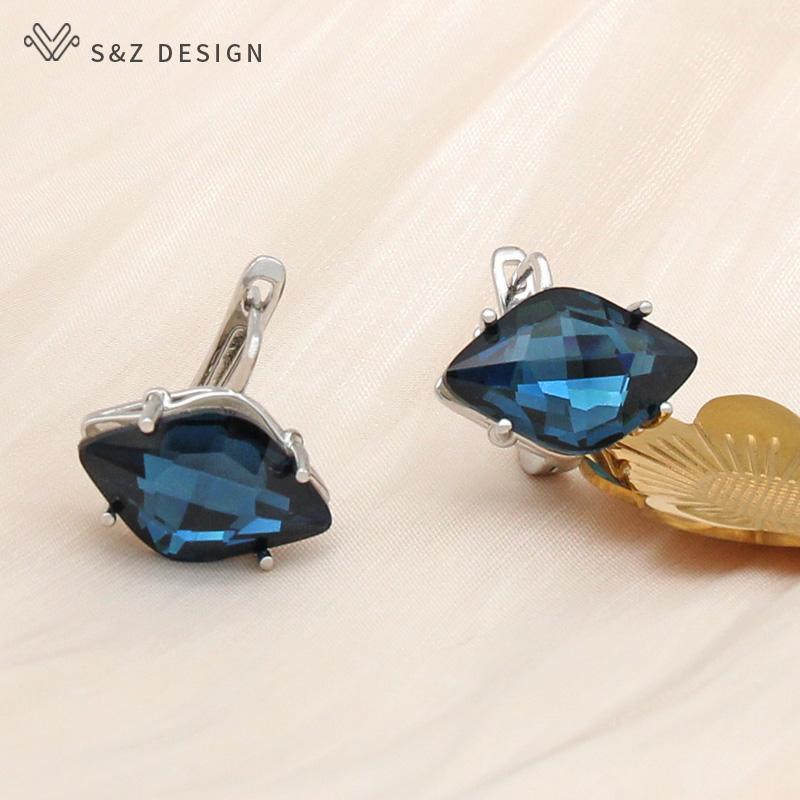 Fashion Geometric Elegant Horse Eye Crystal Drop Earrings For Women Wedding Party Jewelry Simple Eardrop Daily Accessories