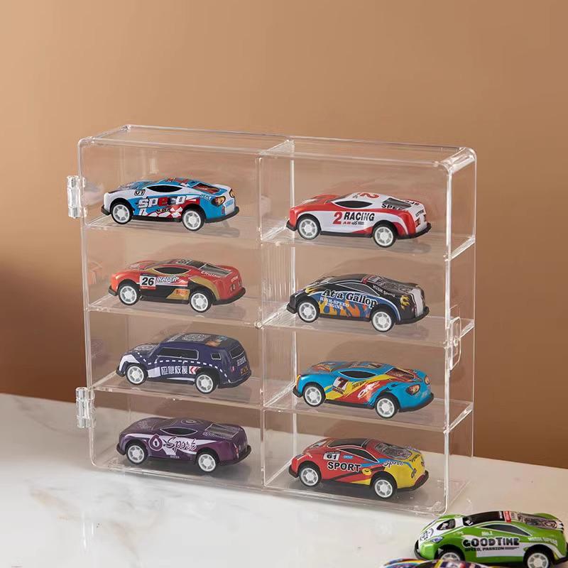 1 Stück Auto Nicht Stanzen Klebe Wand Transparent Aufbewahrungsbox 1:64 Acryl Auto Displaybox Für Auto Modell Spielzeug Schrank Regal