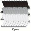 30-1 Paar Atmungsaktive und Schweißabsorbierende Sportsocken für Herren, Laufen, Basketball, Marathon, Langschaftsocken, Hohe Socken für Herren