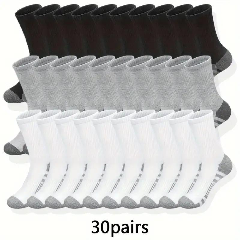 30-1 Paar Atmungsaktive und Schweißabsorbierende Sportsocken für Herren, Laufen, Basketball, Marathon, Langschaftsocken, Hohe Socken für Herren