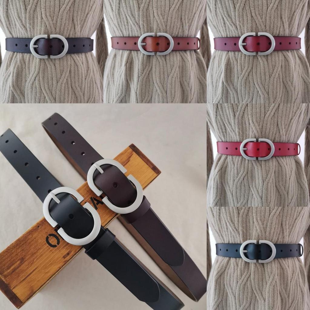 Leather Belt Women Versatile Belt With Antique Buckle For Casual Wear Office