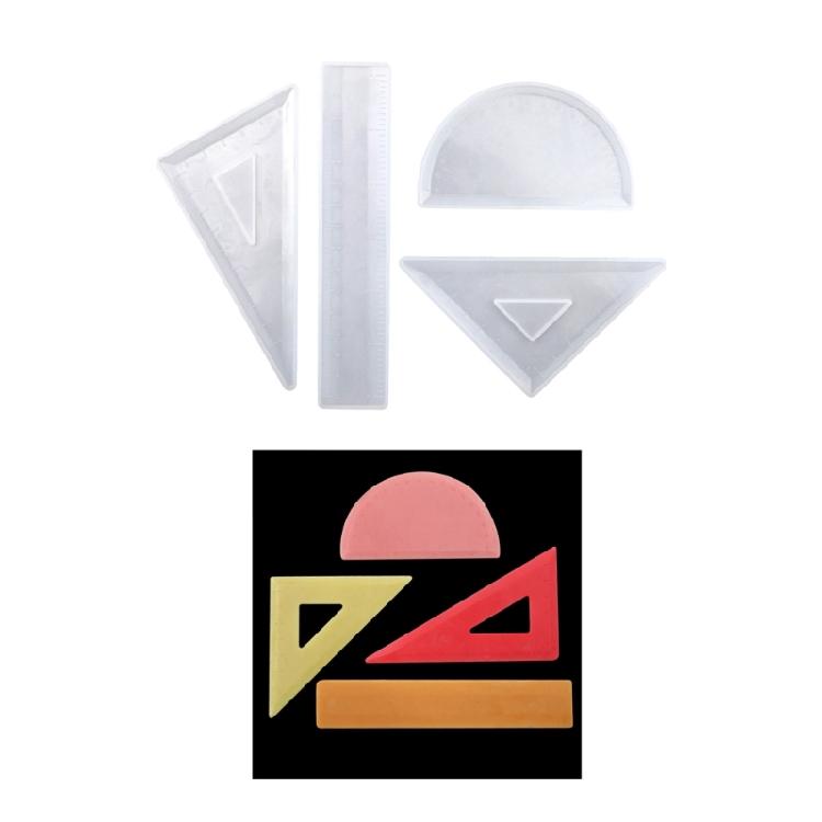 Ruler Resin Silicone Molds Math Tool Geometry Casting Mould Set for Students