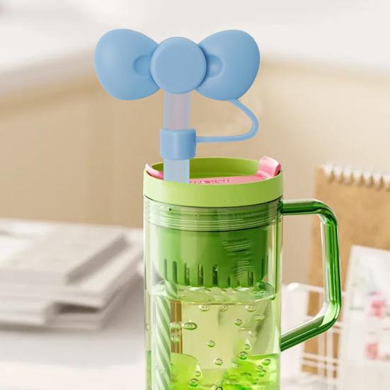 Straw Cap Bow Shape 10mm Dust-Proof Leak-proof Reusable Food Grade Bottle Straw Dust Cover Tumblers Straw Toppers Drinking Straw Lids Water