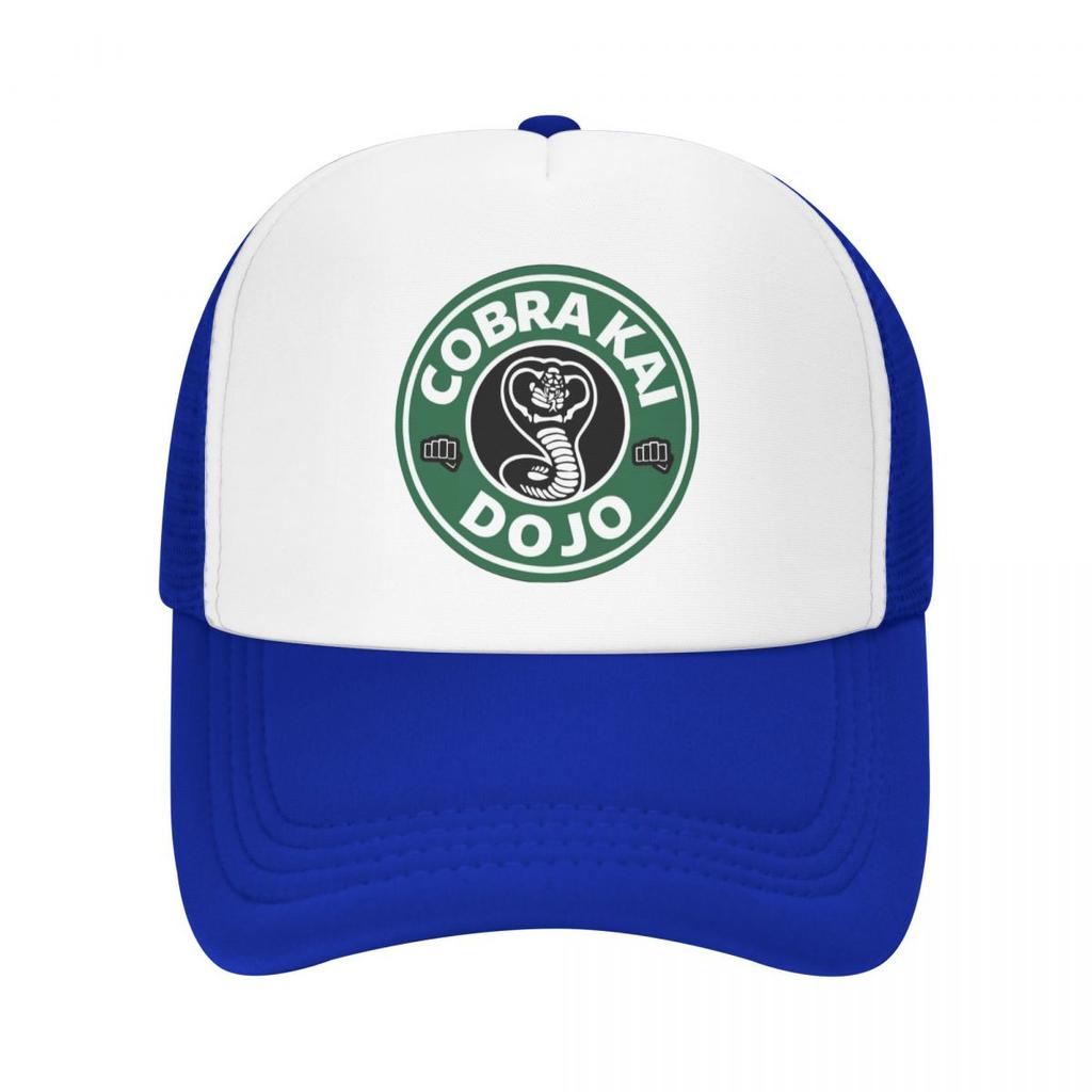 Cobra Kai Dojo Coffee Logo Baseball Caps Unisex Snapback Hats Lovers Trucker Caps Women Breathable Mesh Visor Bones