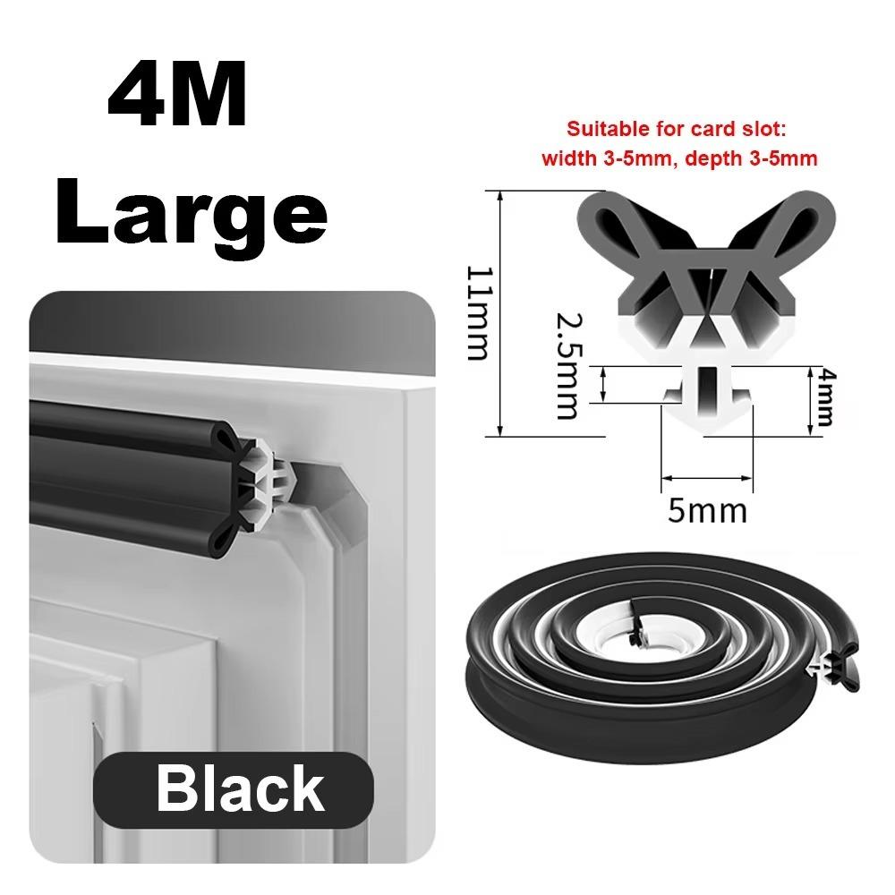 New 4M Window Seal Strip TPE Flexible Insulation Strip Self-adhesive Plastic Steel Dustproof Strip Window Insulation