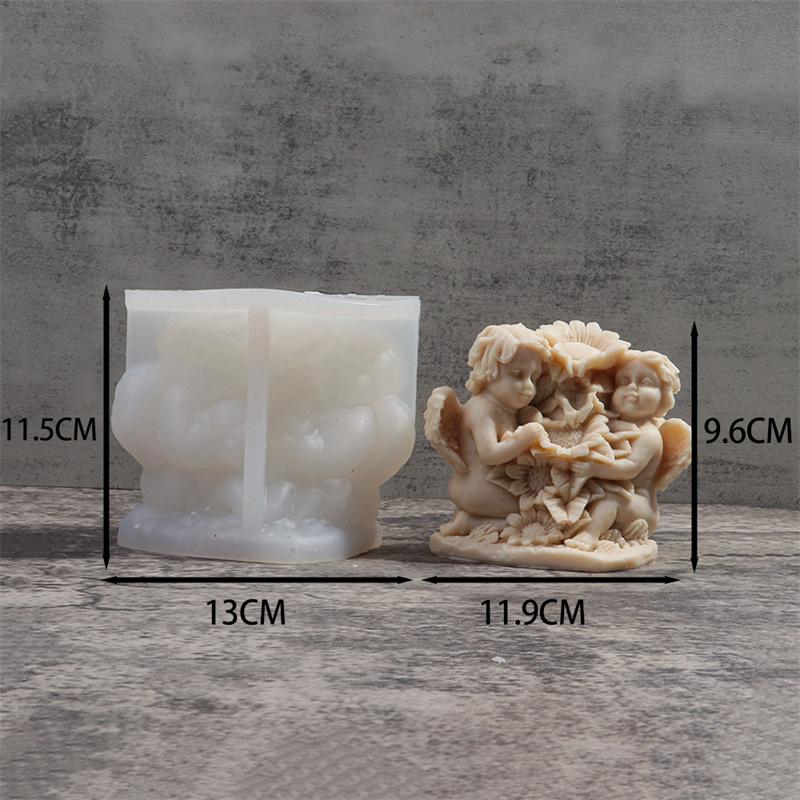 Large 3D Angel Candle Mold Handmade Angel Doll Resin Molds DIY Plaster Soap Gypsum Mould Crafts Making for Photography Props