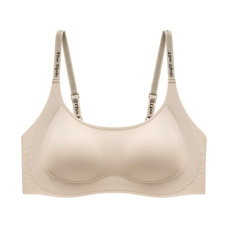 Summer light and thin liquid foundation underwear, large breasts and small seamless bras, closed breasts, anti-sagging women's bras
