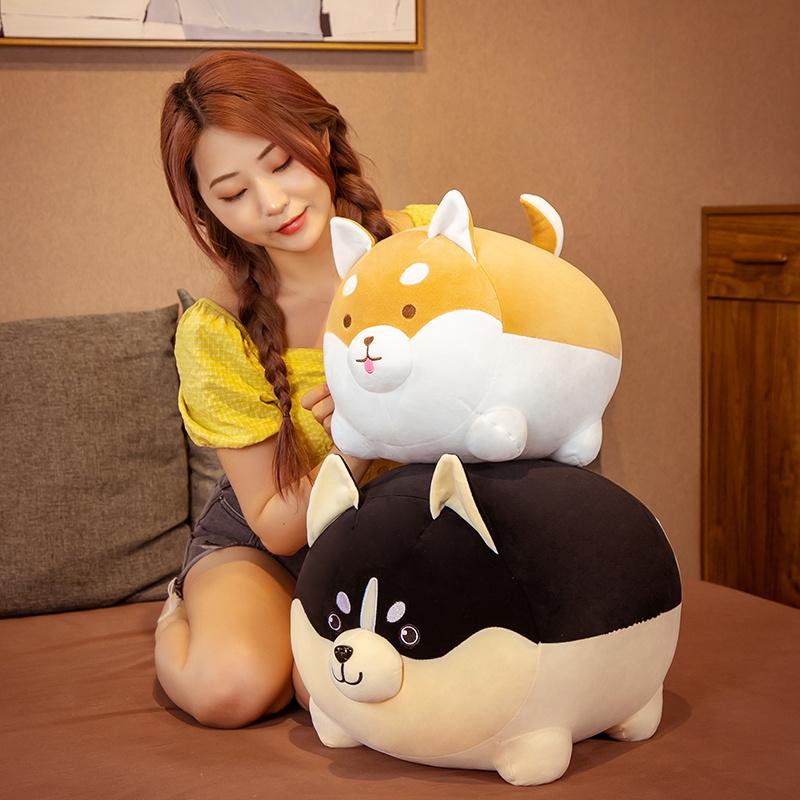 Cute Shiba Inu & Husky Plush Toy Set Soft Stuffed Dog Dolls Perfect Birthday Gift for Kids Teens Girls Boys Home Bedroom Decor