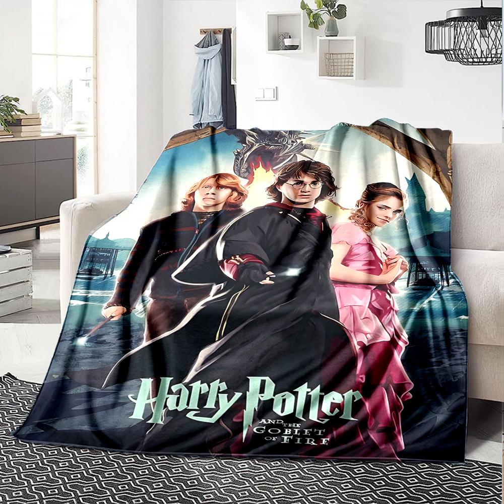 1pc Harry Potter, Goblet of Fire Flannel Blanket Soft Warm Throw for Home, Office, Travel, All-Season Cozy Bedding Gift L1399