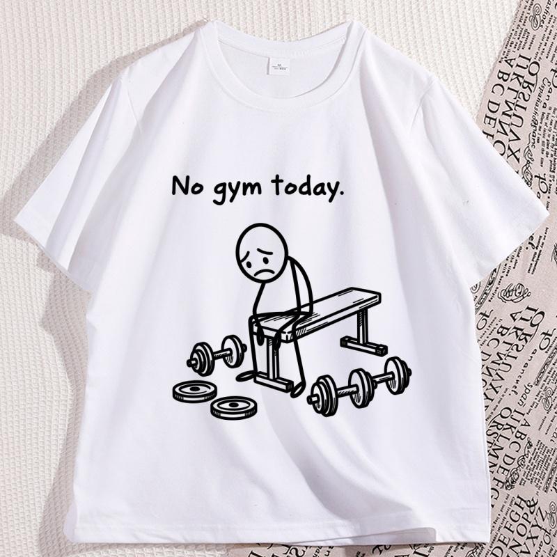 No Gym Today T Shirt Funny Fitness Tshirt Gym Lover Workout Humor T Shirt Lazy Workout Humor TShirt Men Women Cotton Tees