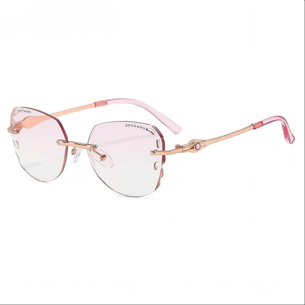 Stylish Rimless Diamond Anti Blue Light Reading Glasses Outdoor Traveling High Quality Comfortable Women's Presbyopia Eyewear