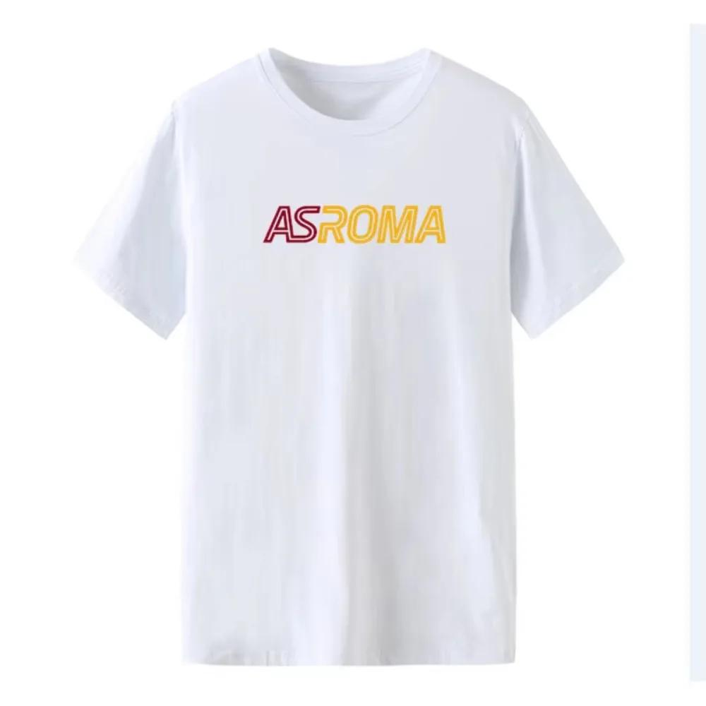2025 Munio Roma Same Printed T-shirt Asroma Cotton Men's and Women's T-shirts Loose Letters Summer Football High Quality Tee