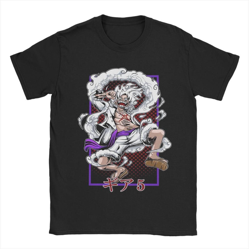 Anime Monkey D Luffy for Unisex Women T Shirt One Piece Fun Tees Short Sleeve O Neck TShirts Pure Cotton Original Tops