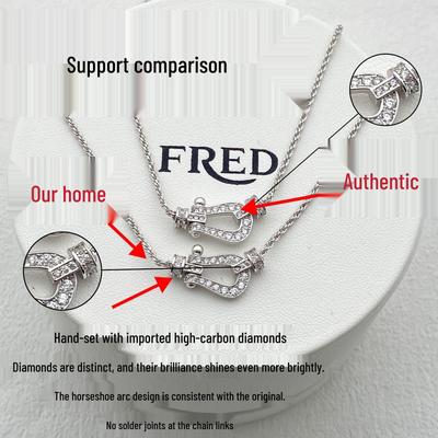 Dámský náhrdelník Fred Force10 Zodiac Podkova, Růžové zlato, Choker s plným diamantovým osazením, Styl pro páry DIY.