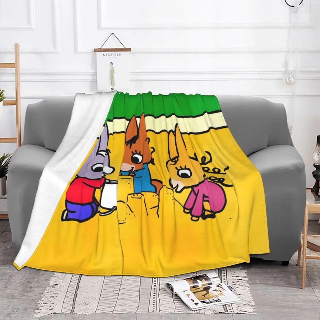 Trotro Cartoon Animation Decken Korallenfleece Plüsch Ganzjahres Niedlich Super Weich Überwurfdecken für Sofa Schlafzimmer Bettwäsche Überwürfe