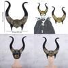 2024 New Golden Maleficent Horns Latex Mask For Halloween Cosplay And Carnival